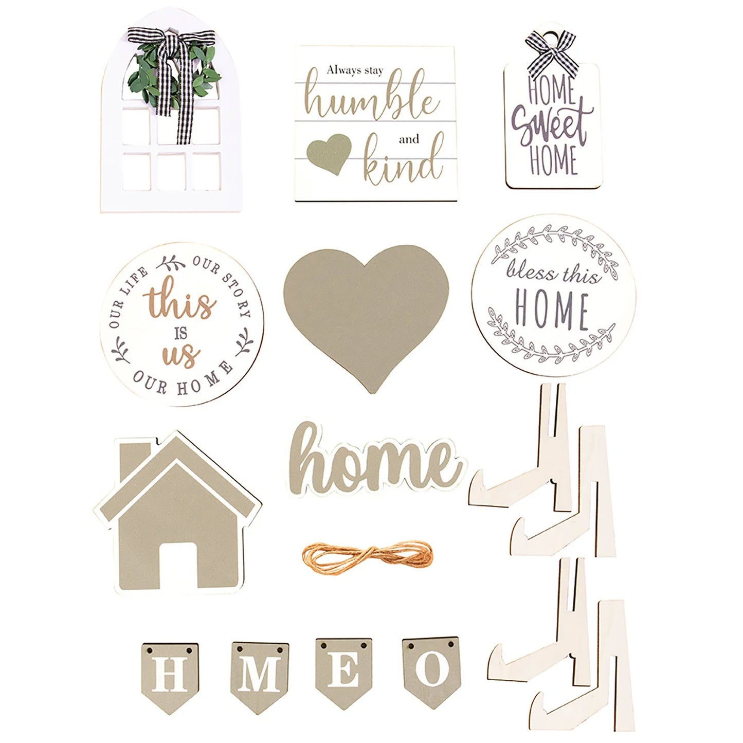 12PCS Farmhouse Tiered Tray Decor Set Sweet Home Tiered Tray Decorations Home Rustic Wooden Signs Decorative Farmhouse Kitchen Table Decor for Dining Room Country Summer Shelf Centerpiece Gift
