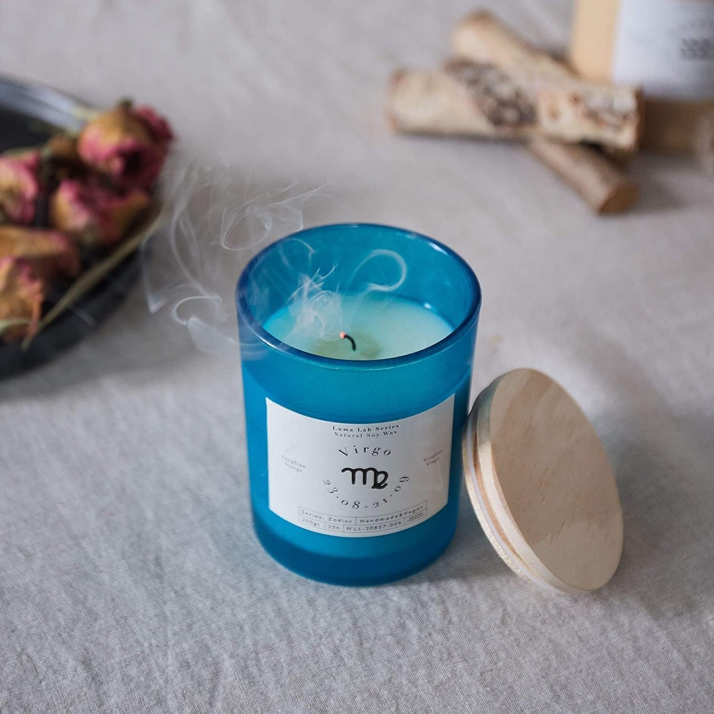 Scented Jar Candle - Star Signs - 100% Vegan Soy Wax - Burns 25 Hours - Sustainable, Vegan, Stylish Home Fragrance Zodiac Candle - Gemini - Citrus Fragrance