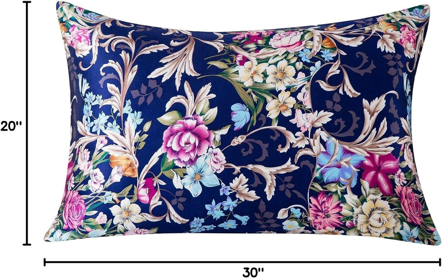 Silk Pillowcase for Hair and Skin with Hidden Zipper Print (Queen, Pattern4)