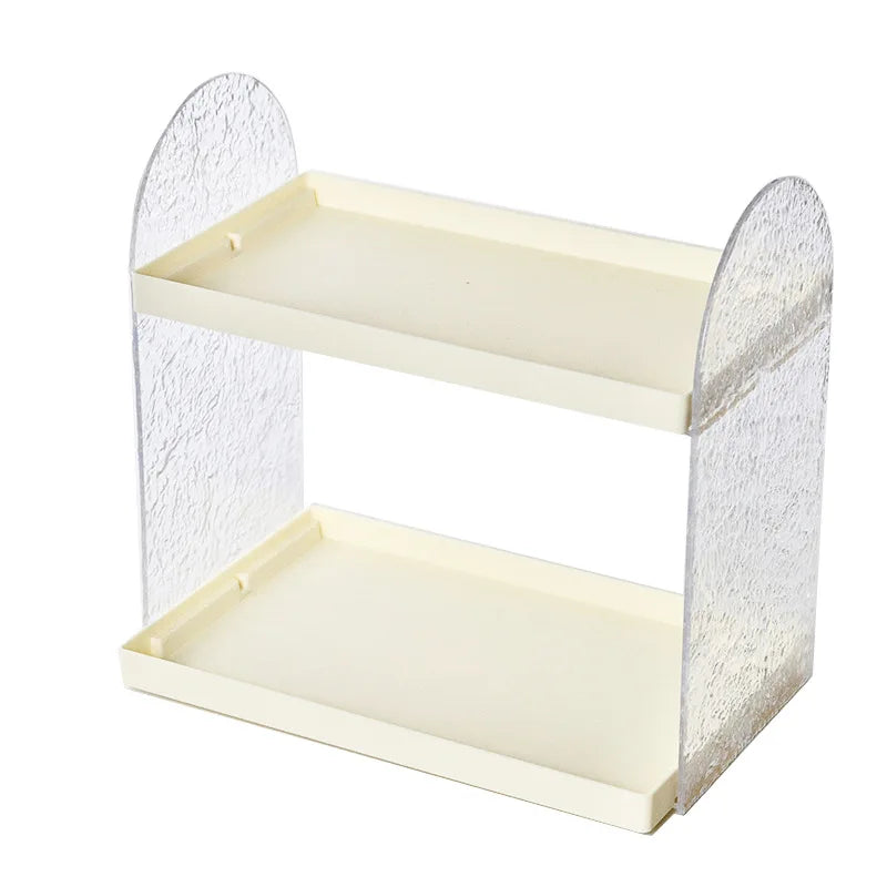Makeup Organizer Acrylic Holder Double Layers Lipstick Holder Clear Skincare Cosmetic Storage Box Desktop Display Rack Decor