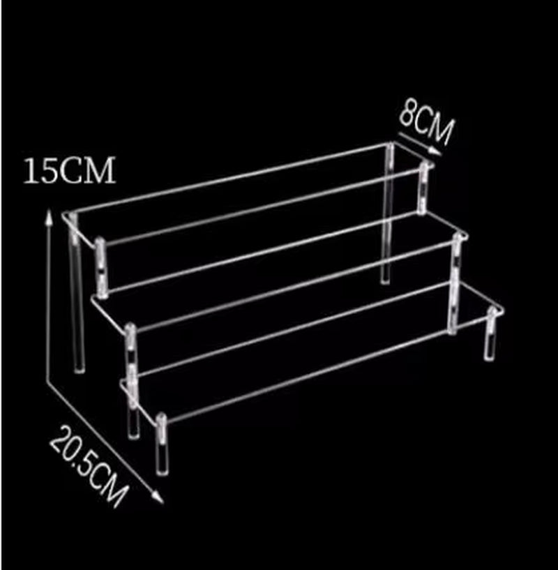 1-4 Tier Acrylic Display Stand Durable Display Rack for Cupcake Perfume Doll Transparent Trapezoidal Blind Box Storage Shelf