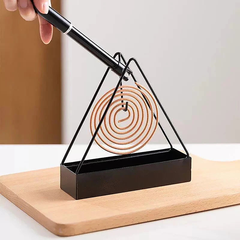 Modern Iron Mosquito Coil Holder Tri Stand Incense Burner for Outdoor Patio Bedroom