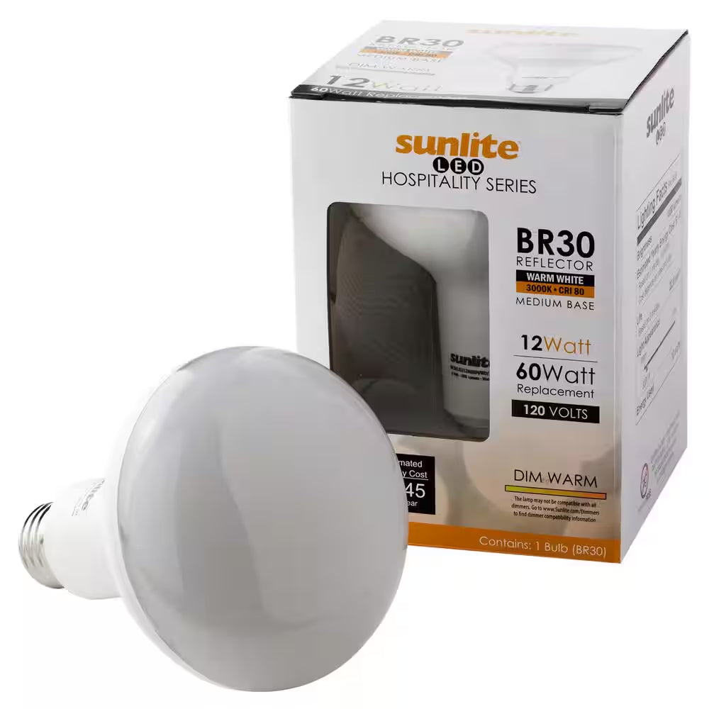 65-Watt Equivalent BR30 Dimmable E26 Medium Base LED Light Bulb in Warm White 3000K
