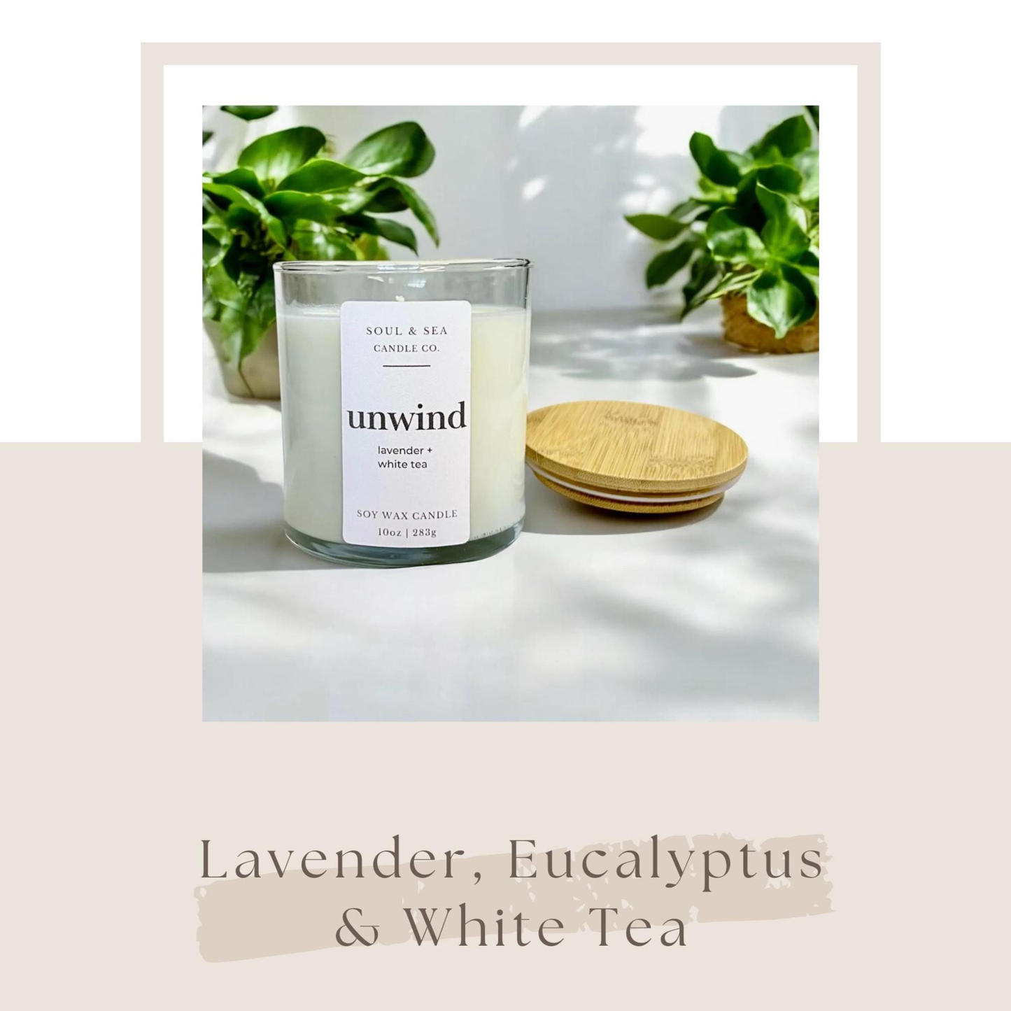 Soy Wax Aromatherapy Candle 10Oz: Lavender & Eucalyptus Scent