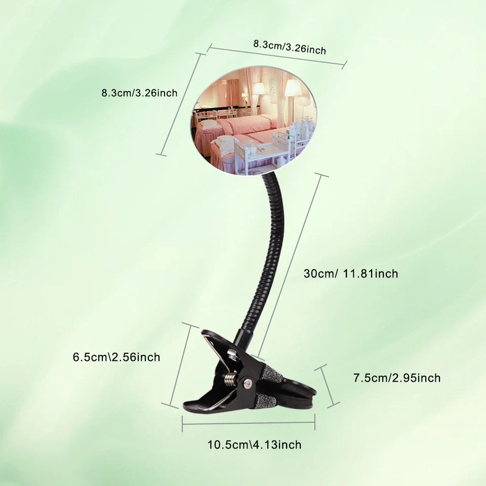 Flexible Clip-On Mirror for Salon Grafting Eyelash Extension Makeup Mirror Clip on Computer Desk Office Personal Privacy Safety