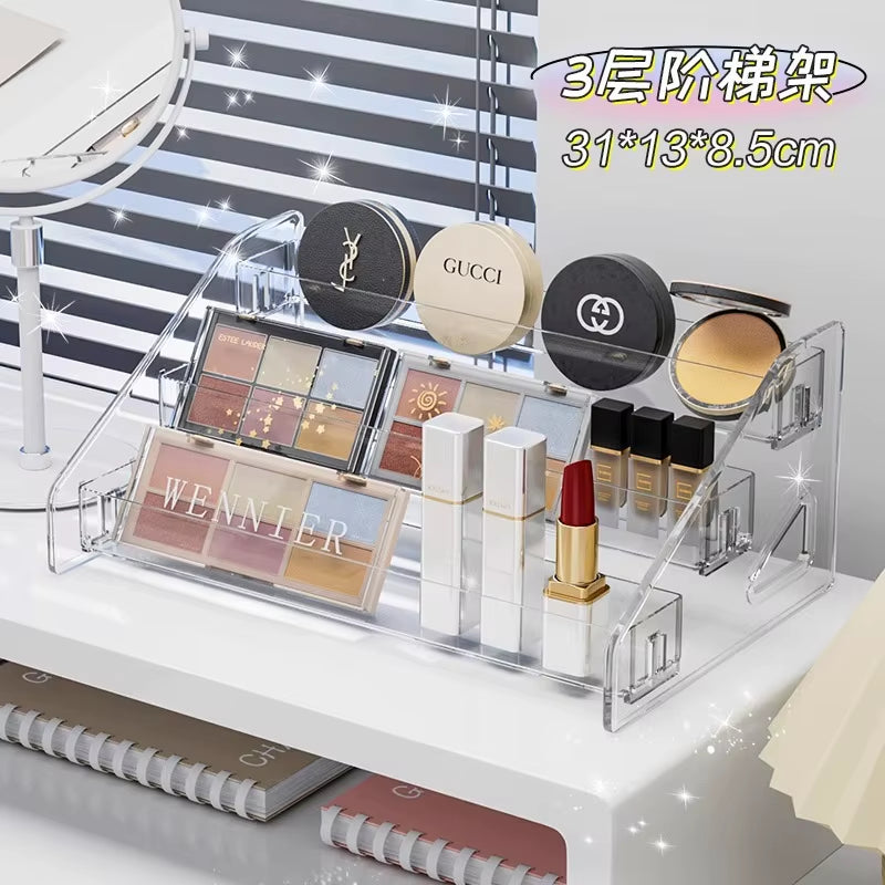 Transparent Storage Box Makeup Organizer Cosmetic Display Case Jewelry Hairpin Organizer Desktop Holder Clear Makeup Organizers