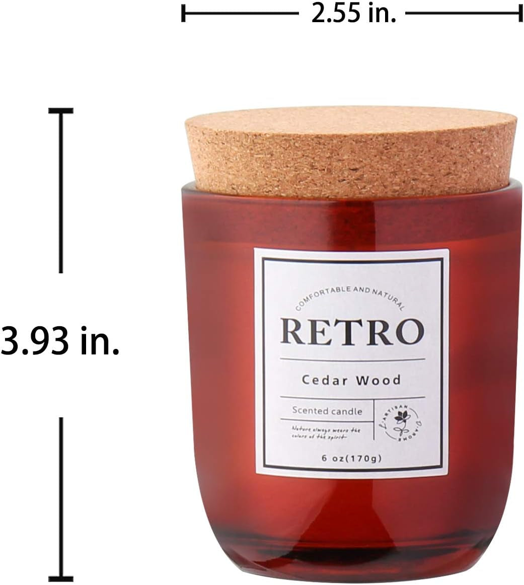 Scented Candles Cedar Wood Aromatherapy Candles for Home Scented 6 Oz Natural Jar Stress Relief Candles Gift for Women Home Decoration Meditation Spa Yoga Birthday Bath Office