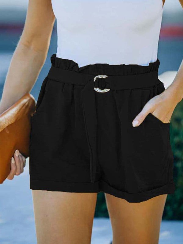 Annie Women's Leisure Solid Woven Shorts for Four Seasons