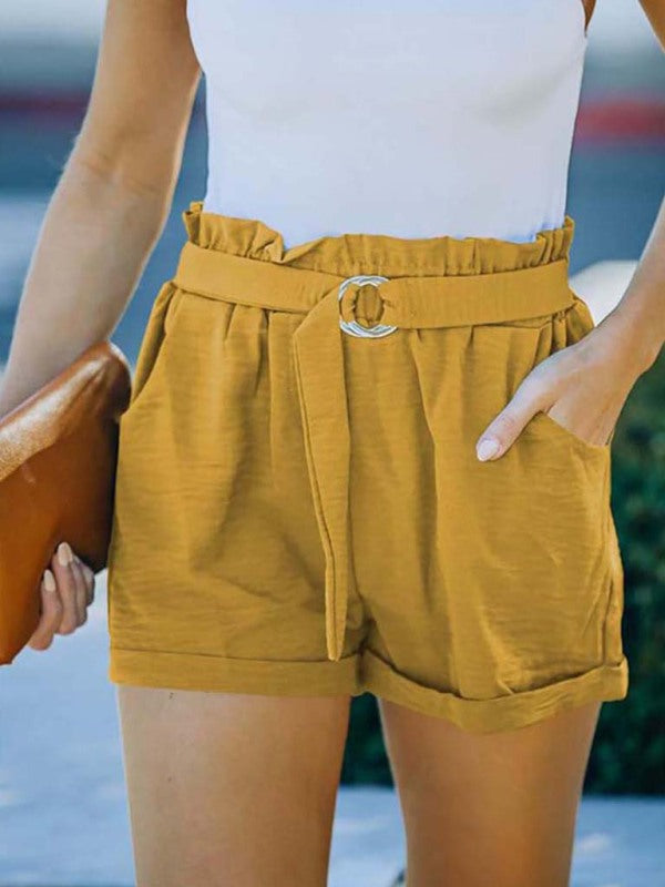 Annie Women's Leisure Solid Woven Shorts for Four Seasons