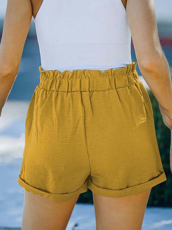 Annie Women's Leisure Solid Woven Shorts for Four Seasons