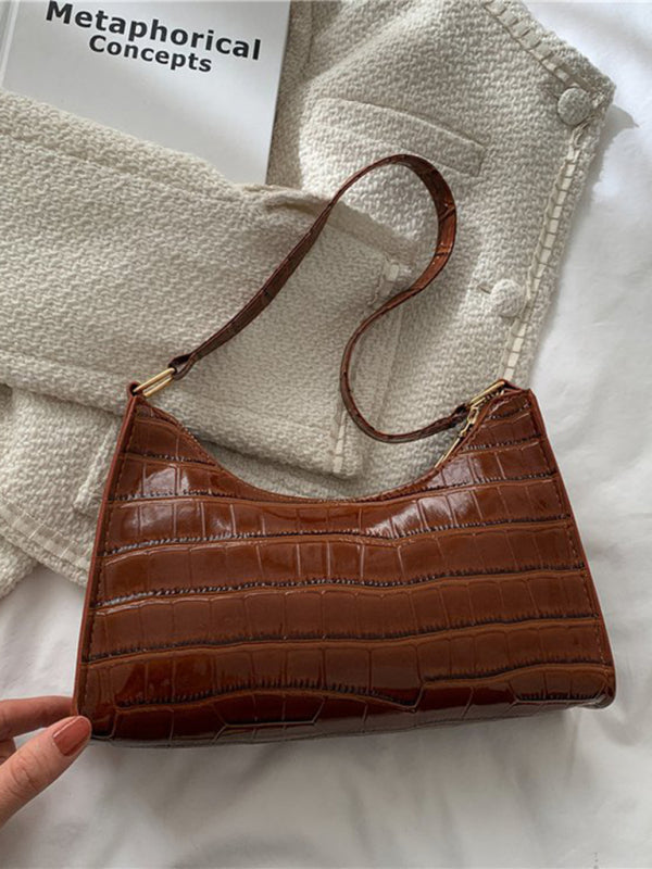 New Fashion Embossed Hand Bag Temperament Stone Pattern Shoulder Bag