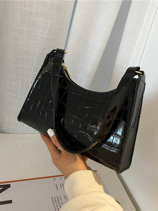 New Fashion Embossed Hand Bag Temperament Stone Pattern Shoulder Bag