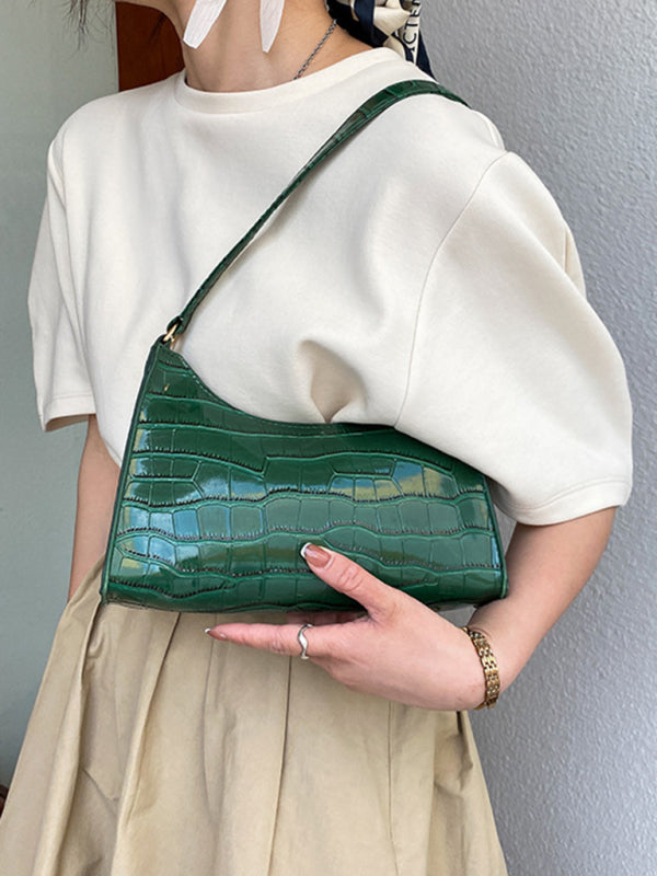 New Fashion Embossed Hand Bag Temperament Stone Pattern Shoulder Bag