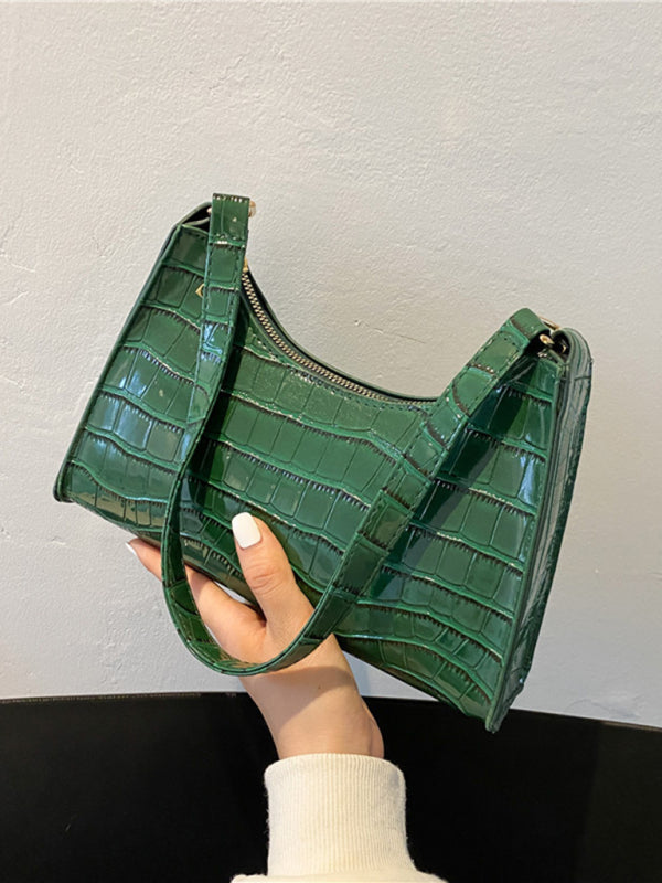 New Fashion Embossed Hand Bag Temperament Stone Pattern Shoulder Bag