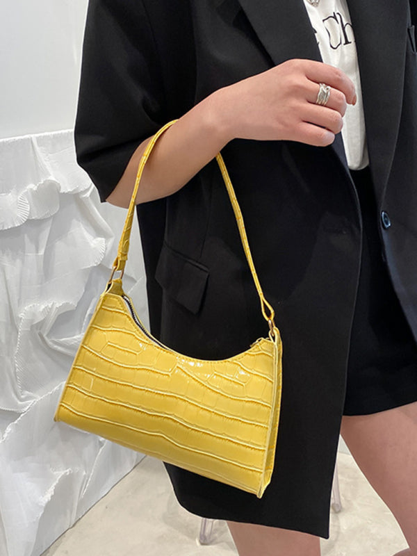 New Fashion Embossed Hand Bag Temperament Stone Pattern Shoulder Bag