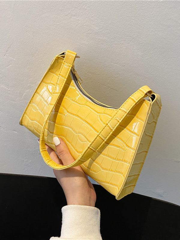 New Fashion Embossed Hand Bag Temperament Stone Pattern Shoulder Bag