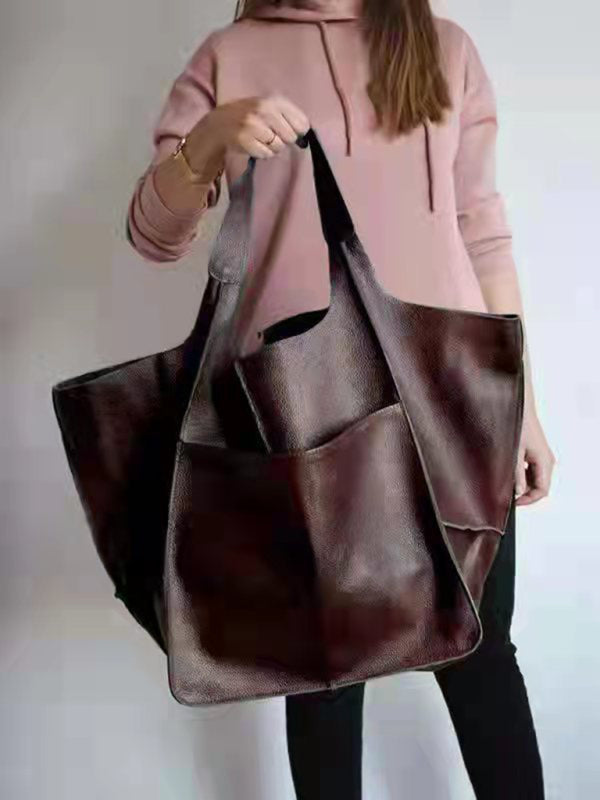 Madison Simple Large Bag Soft Leather Large Capacity One Shoulder Portable Tote Bag