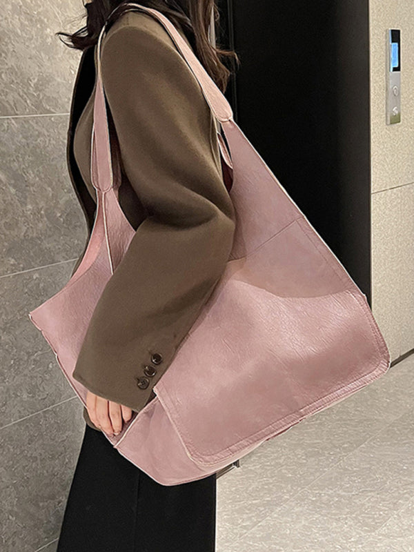 Madison Simple Large Bag Soft Leather Large Capacity One Shoulder Portable Tote Bag