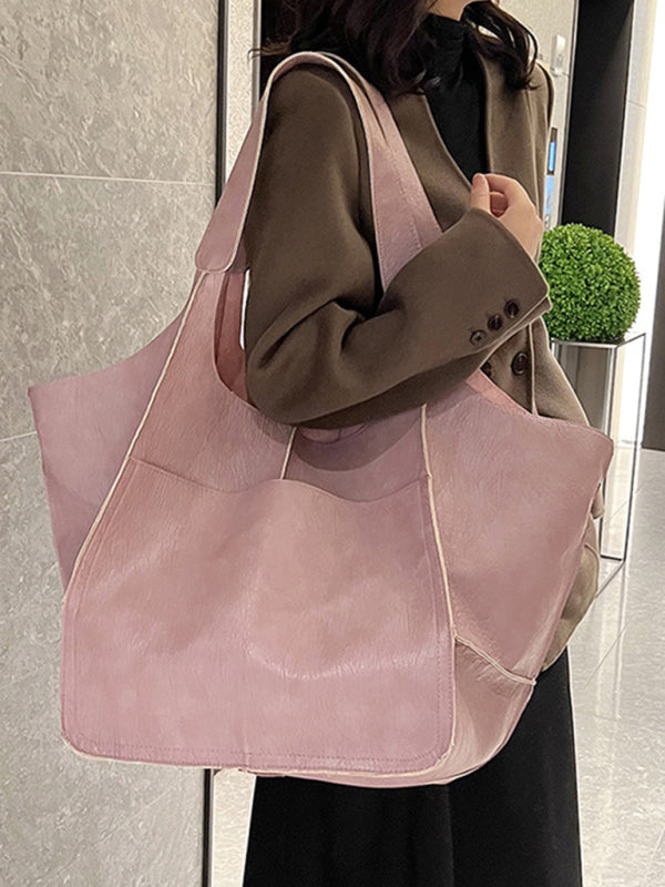 Madison Simple Large Bag Soft Leather Large Capacity One Shoulder Portable Tote Bag
