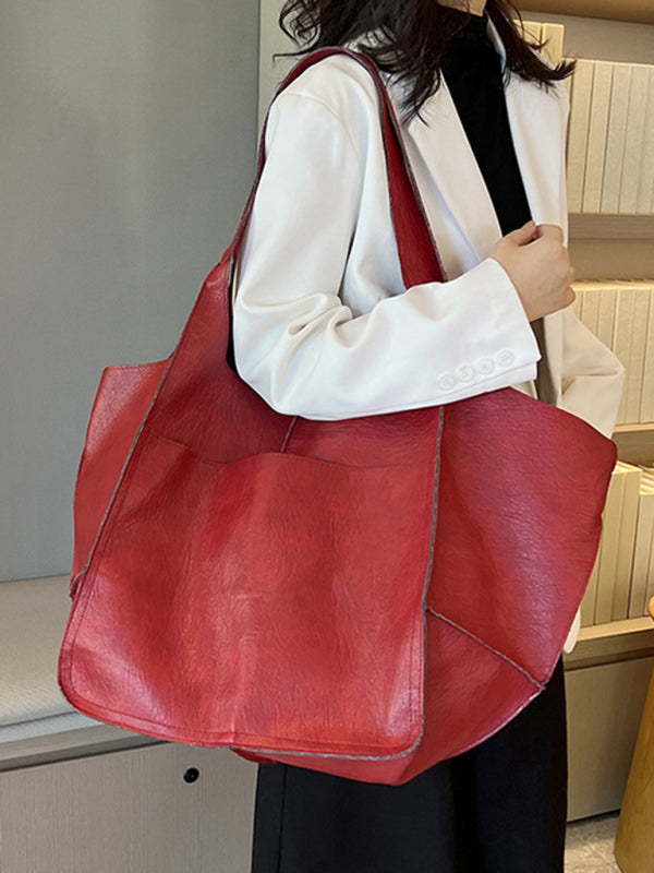Madison Simple Large Bag Soft Leather Large Capacity One Shoulder Portable Tote Bag