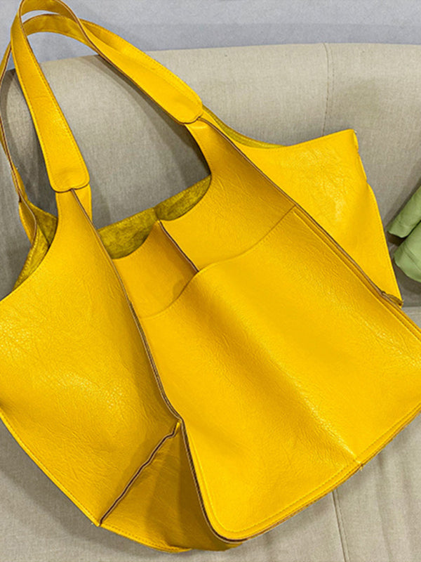 Madison Simple Large Bag Soft Leather Large Capacity One Shoulder Portable Tote Bag