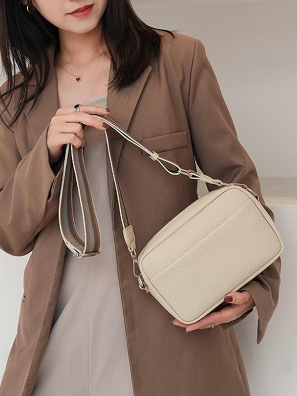 Solid Color PU Messenger Bag Women's Small Bag Ladies Shoulder Bag Small Square Bag