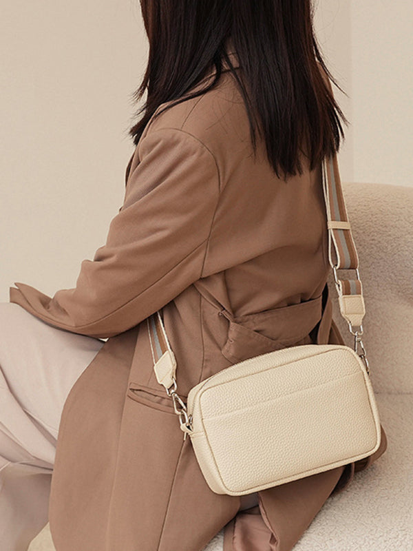 Solid Color PU Messenger Bag Women's Small Bag Ladies Shoulder Bag Small Square Bag