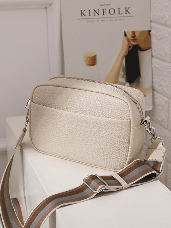 Solid Color PU Messenger Bag Women's Small Bag Ladies Shoulder Bag Small Square Bag