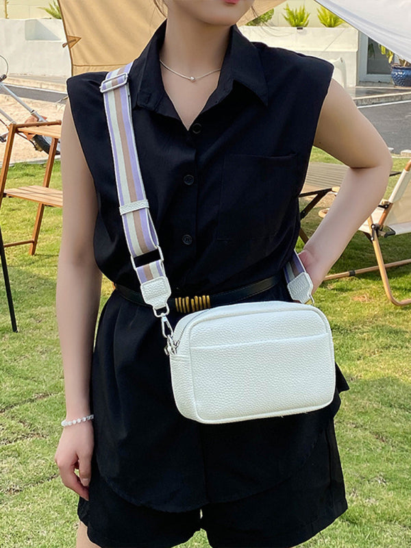 Solid Color PU Messenger Bag Women's Small Bag Ladies Shoulder Bag Small Square Bag