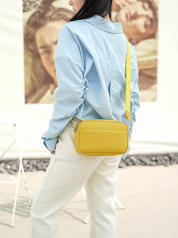 Solid Color PU Messenger Bag Women's Small Bag Ladies Shoulder Bag Small Square Bag