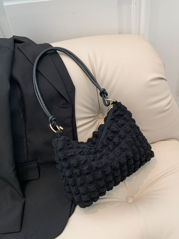New Soft Square Underarm Bag Simple Solid Color Handbag