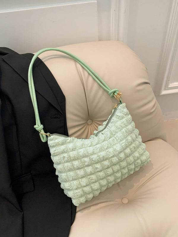 New Soft Square Underarm Bag Simple Solid Color Handbag