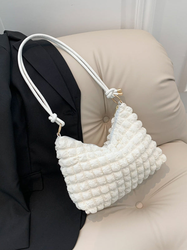 New Soft Square Underarm Bag Simple Solid Color Handbag