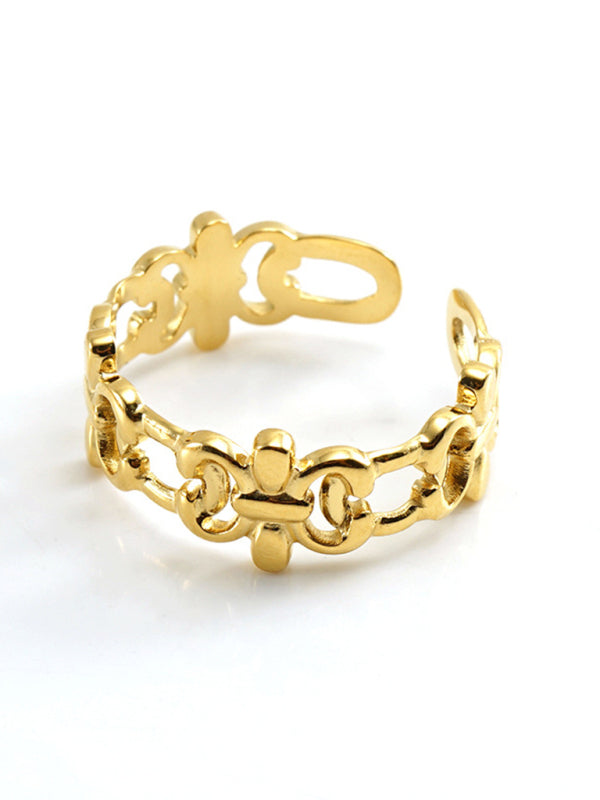 Fashionable And Personalized Retro Style Ring Gold Living Ring