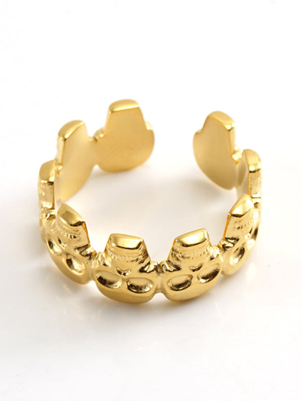 Fashionable And Personalized Retro Style Ring Gold Living Ring