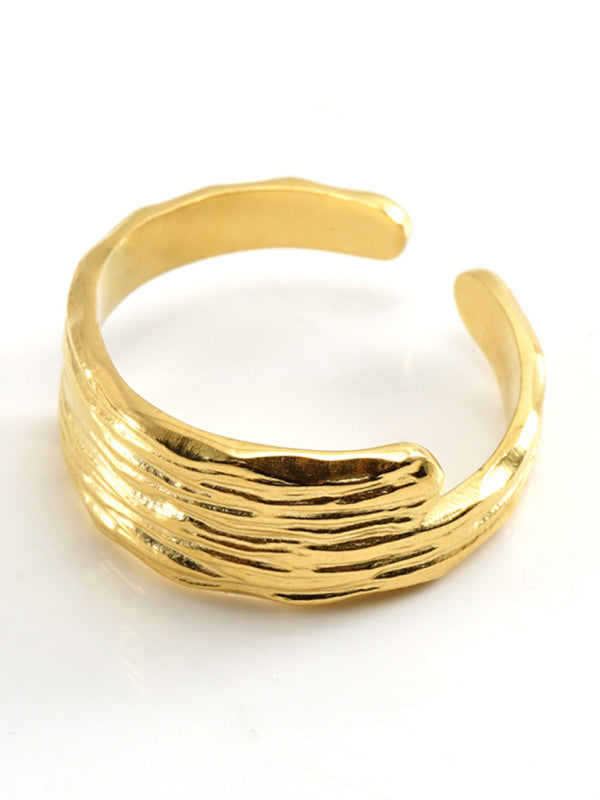 Fashionable And Personalized Retro Style Ring Gold Living Ring