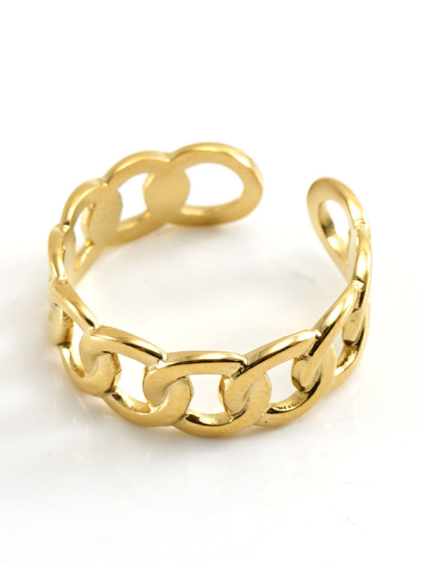 Fashionable And Personalized Retro Style Ring Gold Living Ring