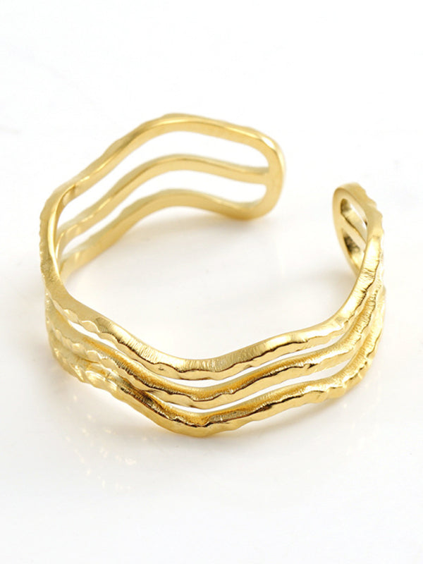Fashionable And Personalized Retro Style Ring Gold Living Ring