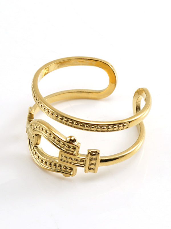 Fashionable And Personalized Retro Style Ring Gold Living Ring