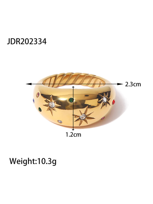 Fashionable Zircon Ring INS Internet Celebrity Ring Pair Ring Jewelry