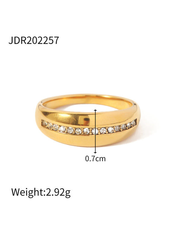 Fashionable Zircon Ring INS Internet Celebrity Ring Pair Ring Jewelry