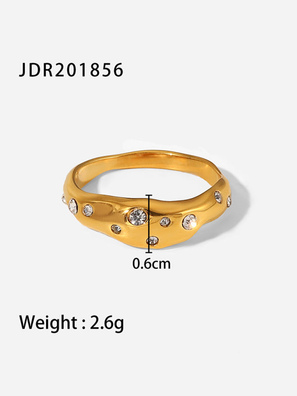 Fashionable Zircon Ring INS Internet Celebrity Ring Pair Ring Jewelry