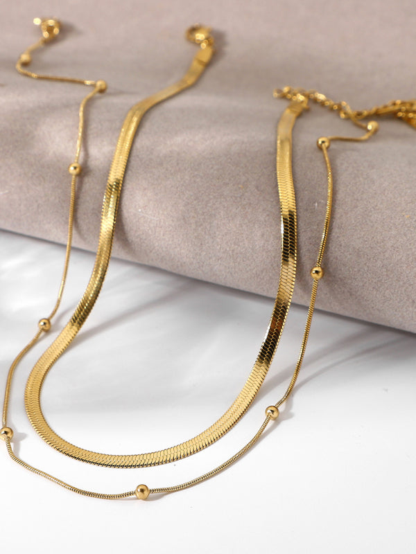 New Fashion Stacked Ball Bead Chain Jewelry Snake Chain Choker Necklace