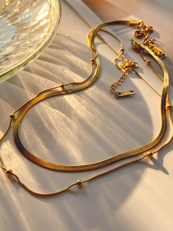 New Fashion Stacked Ball Bead Chain Jewelry Snake Chain Choker Necklace