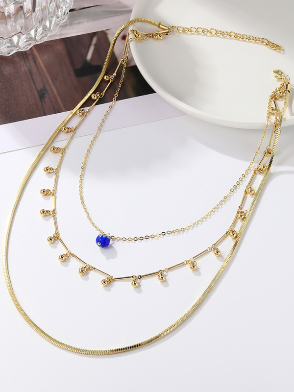 Five-Pointed Star Stacked Zircon Metal Necklace Multi-Layer Necklace New Style
