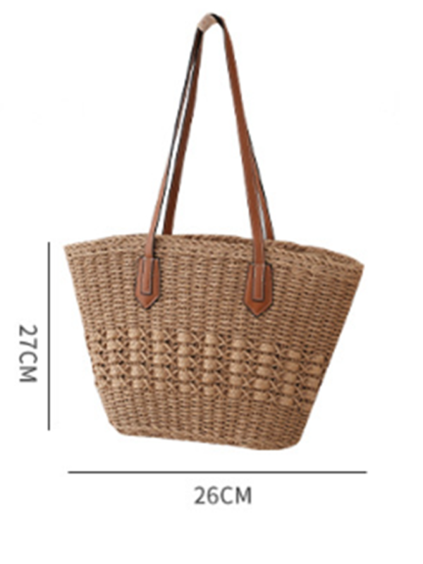 New Single Shoulder Straw Bag Casual Fashion Beach Vacation Large Capacity Handbag Tote Bag