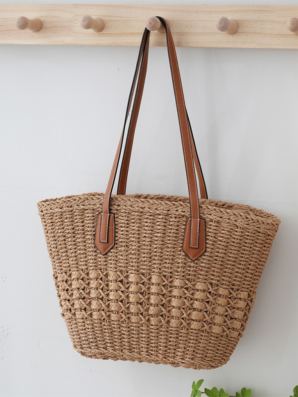 New Single Shoulder Straw Bag Casual Fashion Beach Vacation Large Capacity Handbag Tote Bag