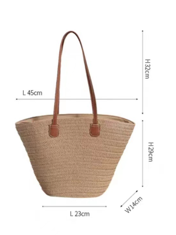 Yasmine Single Shoulder Messenger Woven Bag Women's New Large Capacity Holiday Beach Bag Commuter Tote Bag