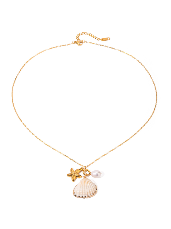 New Ocean Series Pearl Accessories, Fashionable and Versatile Starfish Shell Necklaces and Necklace