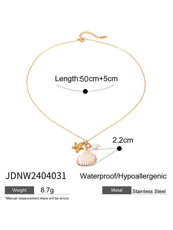 New Ocean Series Pearl Accessories, Fashionable and Versatile Starfish Shell Necklaces and Necklace